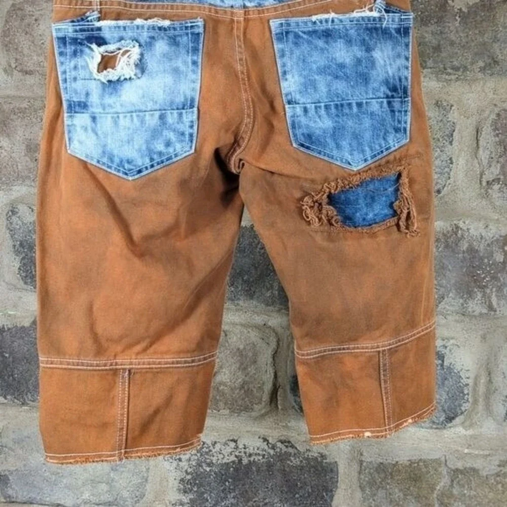 Roar Jeans Rage of a Rebellion Mens 30 Distressed Two Tone Acid Wash Shorts Blue